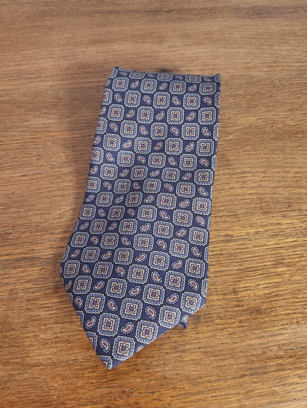Hickok Geometric 100% Italian Silk Tie Mens Made In Usa